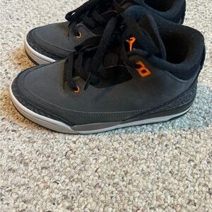 Jordan 3s Black and Orange High-Top Sneakers